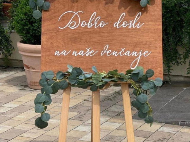 Tabla dobrodošlice za venčanje, spisak gostiju, raspored sedenja, Novi Sad svadba